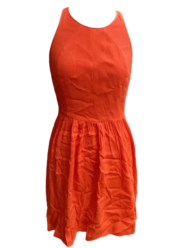 Dress Casual Midi By Rebecca Taylor In Orange, Size: 4 Trendy Ruffled Sleeve Midi Dress Dress Casual Midi By Rebecca Taylor In Orange, Size: 4 Trendy Ruffled Sleeve Midi Dress