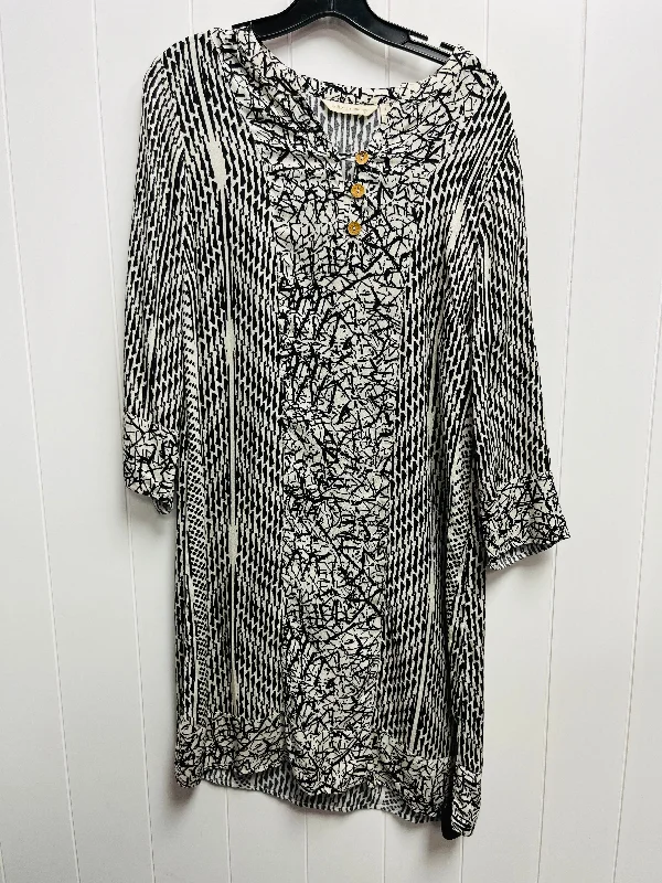 Dress Casual Midi By Soft Surroundings In Black & Cream, Size: S Comfortable Lace-Up Midi Dress