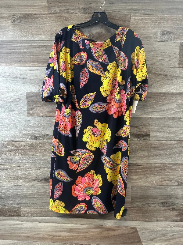 Dress Casual Midi By Trina By Trina Turk In Blue & Yellow, Size: M Comfortable Deep V Midi Dress Dress Casual Midi By Trina By Trina Turk In Blue & Yellow, Size: M Comfortable Deep V Midi Dress