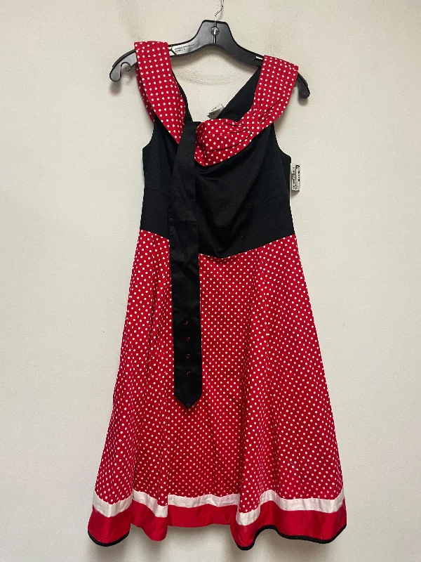 Dress Casual Midi By Walt Disney In Polkadot Pattern, Size: L Stylish Pleated Skirt Midi Dress Dress Casual Midi By Walt Disney In Polkadot Pattern, Size: L Stylish Pleated Skirt Midi Dress