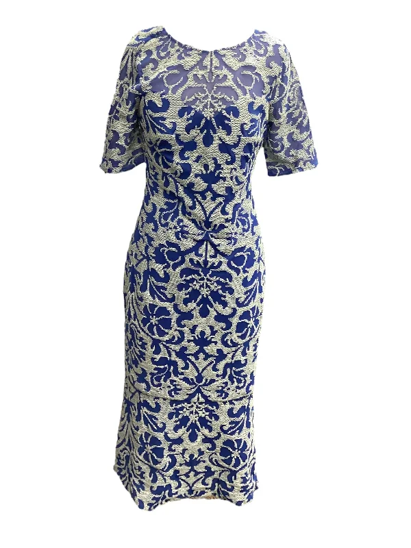 Dress Party Midi By Js Collections In Blue, Size: 6 Fashionable Pleated Midi Dress