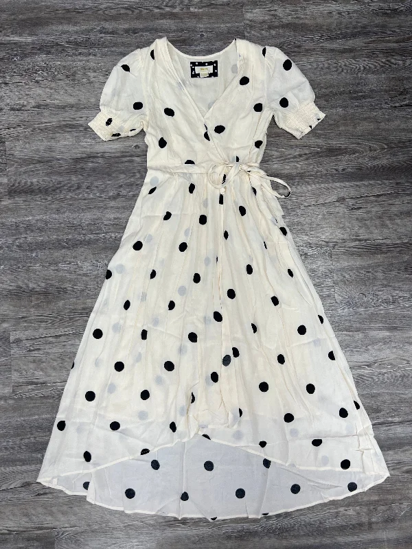 Dress Party Midi By Maeve In Polkadot Pattern, Size: 4 Stylish Button-Down Midi Dress Dress Party Midi By Maeve In Polkadot Pattern, Size: 4 Stylish Button-Down Midi Dress