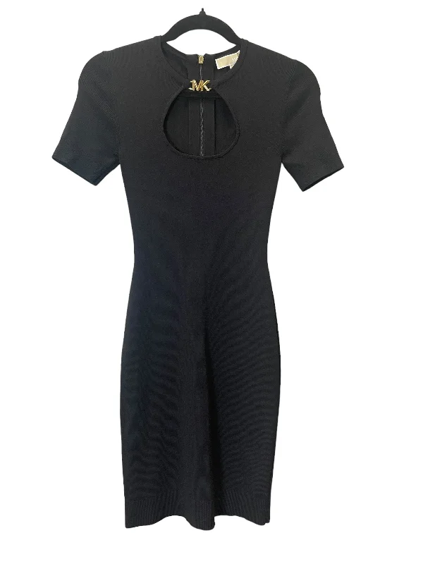 Dress Party Midi By Michael Kors In Black, Size: Xs Comfortable Button Front Midi Dress Dress Party Midi By Michael Kors In Black, Size: Xs Comfortable Button Front Midi Dress