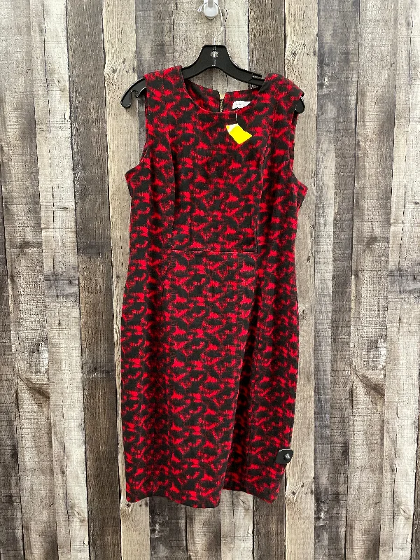 Dress Casual Midi By Calvin Klein In Black & Red, Size: L Cozy Ribbed Knit Midi Dress Dress Casual Midi By Calvin Klein In Black & Red, Size: L Cozy Ribbed Knit Midi Dress