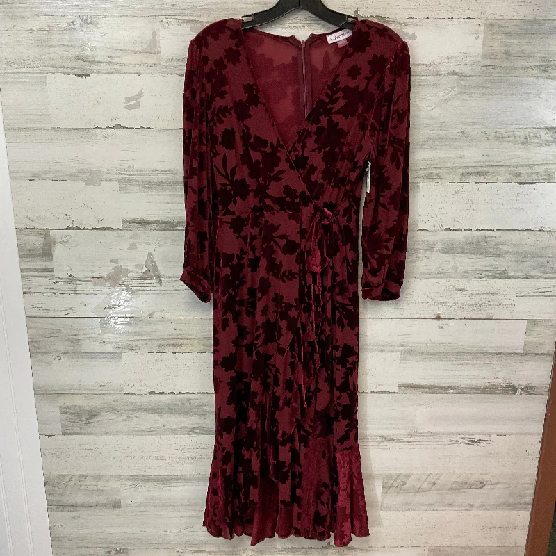 Dress Casual Midi By Calvin Klein In Red, Size: S Cozy T-shirt Midi Dress
