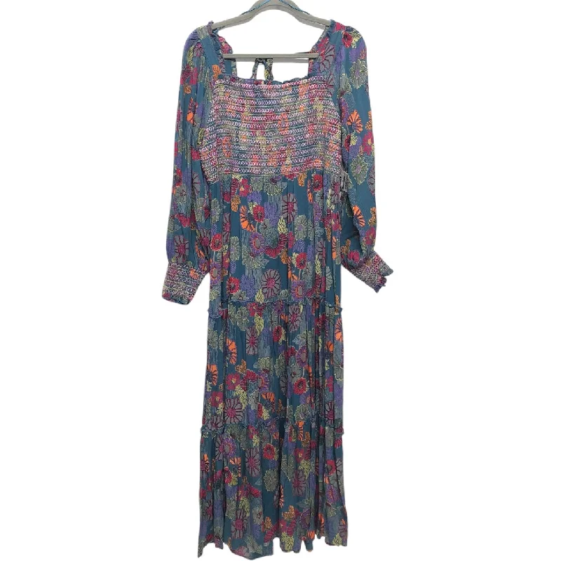 Dress Casual Midi By Cmc In Blue & Purple, Size: Xl Trendy Boho Midi Dress