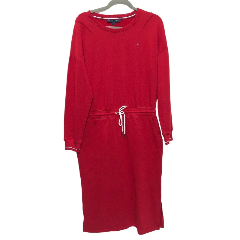 Dress Casual Midi By Tommy Hilfiger In Red, Size: M Cozy Knit Midi Dress