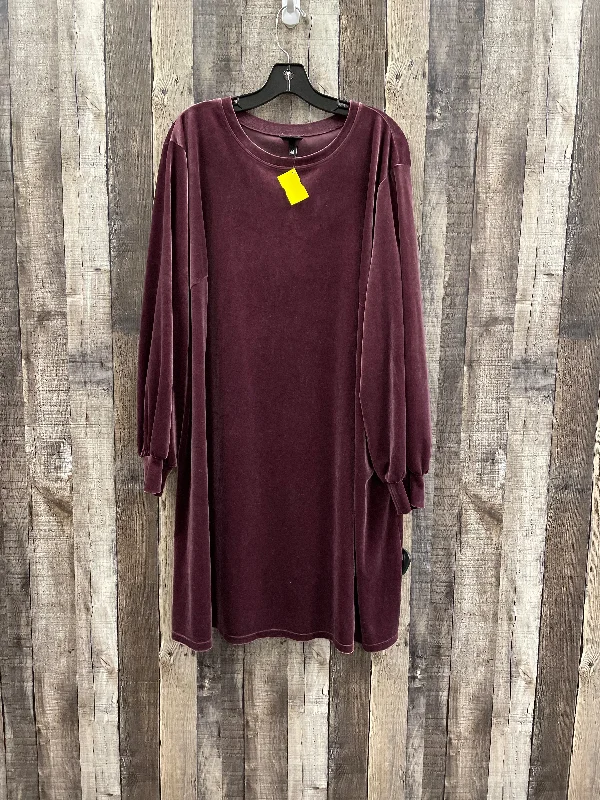Dress Casual Midi By Who What Wear In Purple, Size: 3x Trendy A-Line Midi Dress