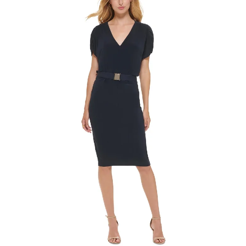 Tommy Hilfiger Womens Work Midi Sheath Dress Stylish Vintage Midi Dress