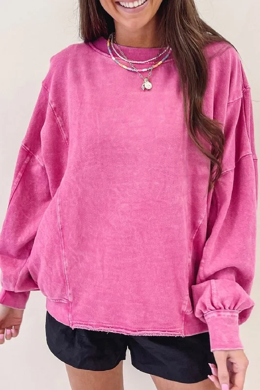 Hazel Blues® | Round Neck Long Sleeve Sweatshirt Hoodie with Embroidery Detailed Premium Hazel Blues® | Round Neck Long Sleeve Sweatshirt Hoodie with Embroidery Detailed Premium