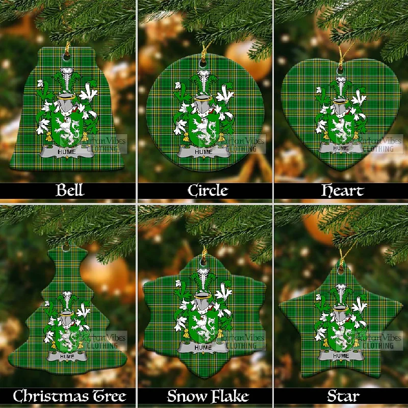 Hume Irish Clan Tartan Christmas Ceramic Ornament with Coat of Arms Faux Fur Real Fur Shearling Hume Irish Clan Tartan Christmas Ceramic Ornament with Coat of Arms Faux Fur Real Fur Shearling