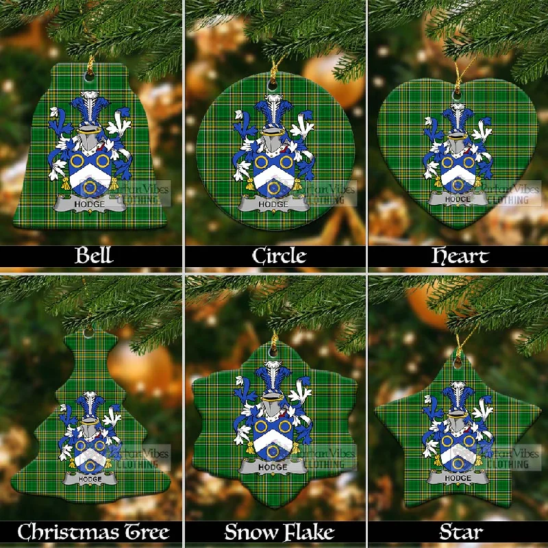 Hodge Irish Clan Tartan Christmas Ceramic Ornament with Coat of Arms Sleeveless Short Sleeve Long Sleeve Hodge Irish Clan Tartan Christmas Ceramic Ornament with Coat of Arms Sleeveless Short Sleeve Long Sleeve