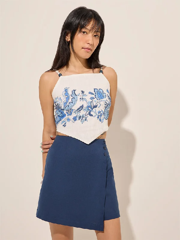 Bombay Paisley Ivory Botanical Printed Cotton Crop Top Houndstooth Herringbone Solid Bombay Paisley Ivory Botanical Printed Cotton Crop Top Houndstooth Herringbone Solid