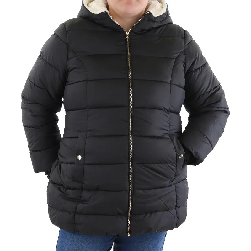 Jessica Simpson Womens Plus Insulated Faux Fur Lined Glacier Shield Coat Solid Print Jacquard Jessica Simpson Womens Plus Insulated Faux Fur Lined Glacier Shield Coat Solid Print Jacquard